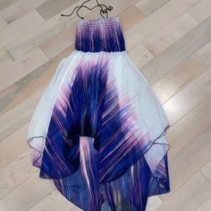 Les Tout Petits girls high low sleeveless smocked top long maxi dress